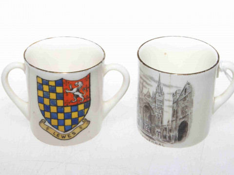 Two WH Goss miniature mugs