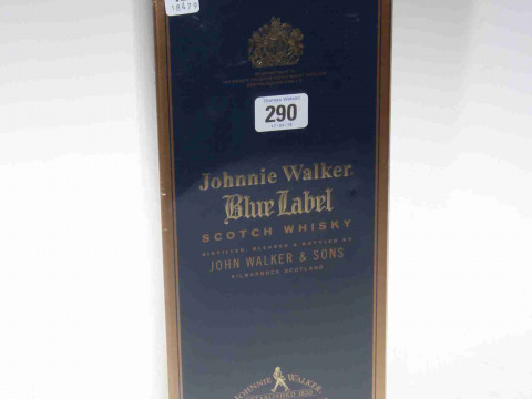 Boxed bottle of Johnnie Walker Blue Label scotch whisky