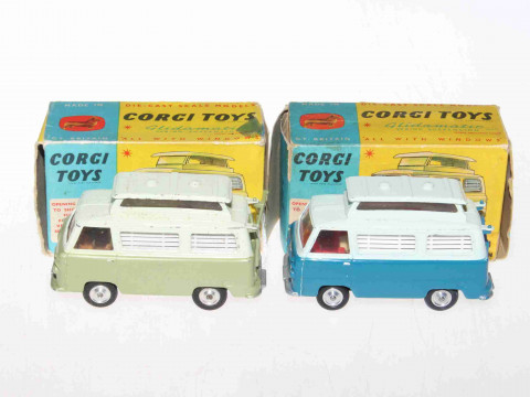 Two Corgi models, Ford Thames 'Airborne' Caravans 420, in different colourways,...