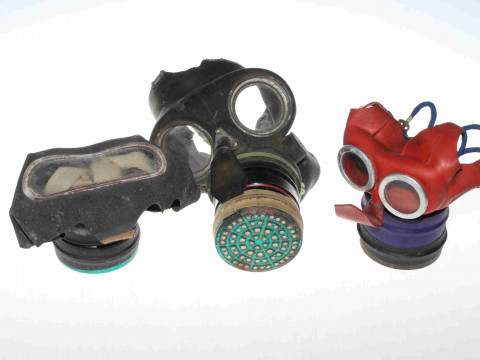 Collection of gas masks