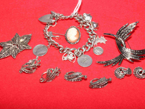 Silver bracelet and other jewellery