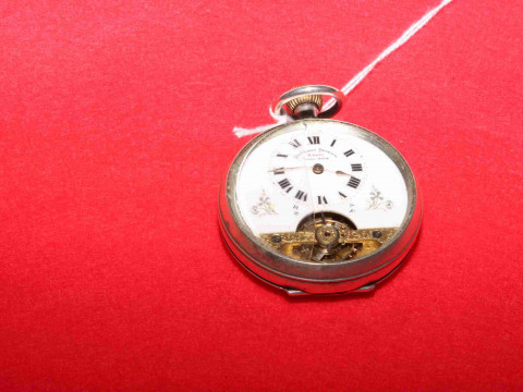 Silver eight-day pocket watch