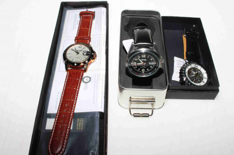 Jeep branded watch and two others