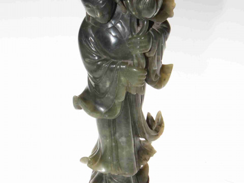 Chinese green jade figure, 29cm