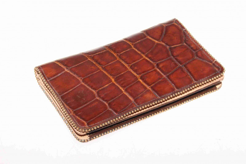 Crocodile skin purse