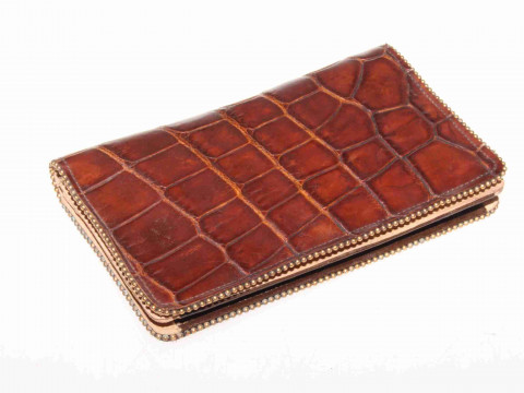 Crocodile skin purse