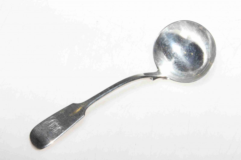 Victorian silver ladle, London 1877