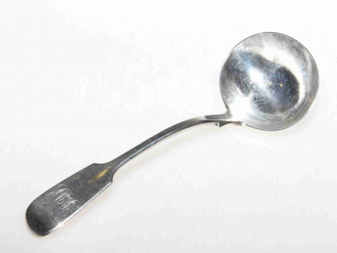 Victorian silver ladle, London 1877