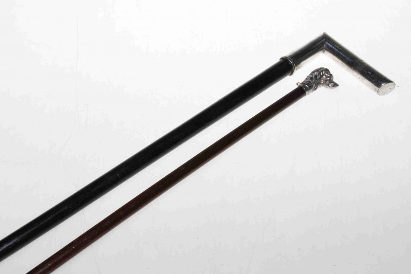 Swagger stick with dog handle and Victorian walking stick (2)