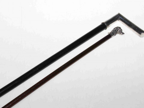 Swagger stick with dog handle and Victorian walking stick (2)
