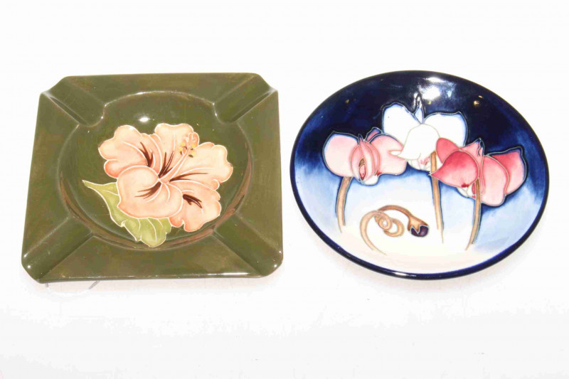 Two Moorcroft Pottery ashtrays