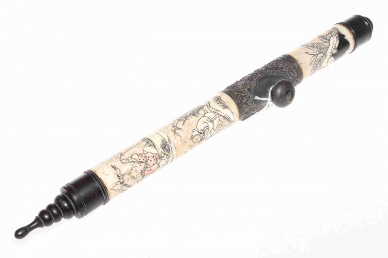Oriental carved bone horn