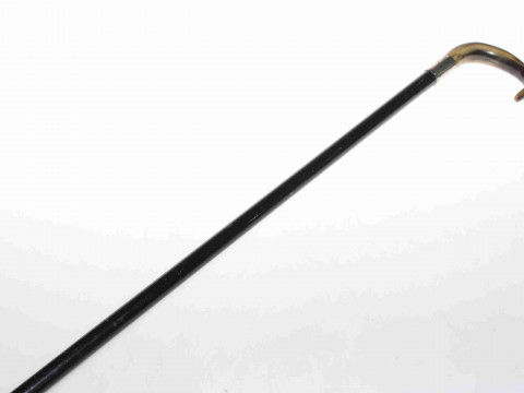 Edwardian silver mounted horn handled gents walking stick