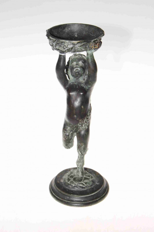 Bronze cherub with basket