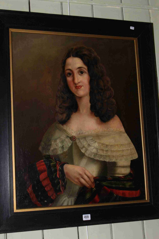 Portrait of a young lady, framed