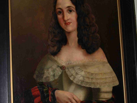 Portrait of a young lady, framed