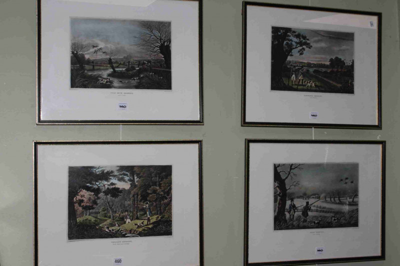 After R. Howell, set of four coloured shooting prints