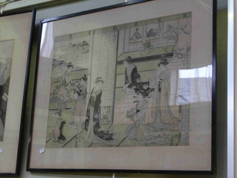 Three framed Japanese wood block prints thumbnail