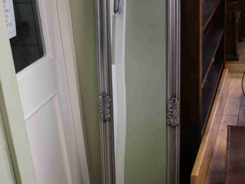 Easel cheval mirror with silvered frame