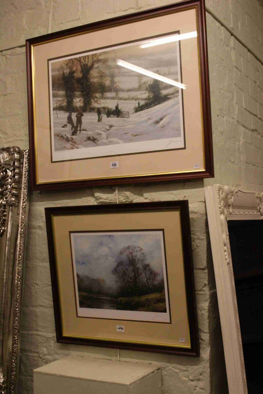 John Trickett, 'The Christmas Shoot' and 'Fishing', two limited edition prints