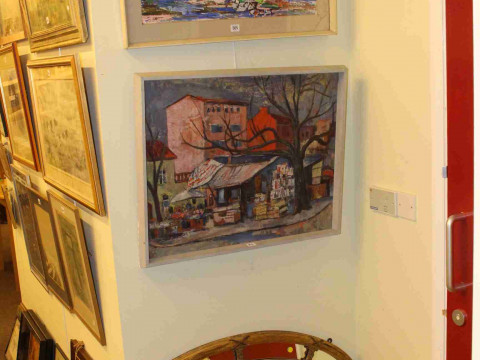 20th Century School, two Continental Street Scenes, oil and gouache, Regency...