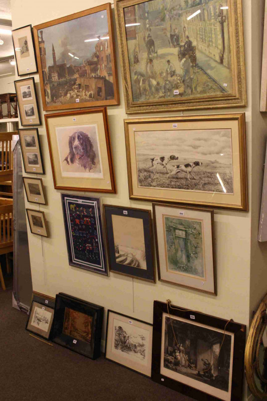 Nineteen various furnishing prints, engravings, etc