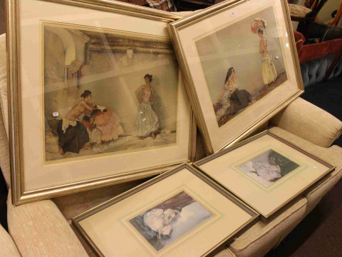 William Russell Flint, four framed prints