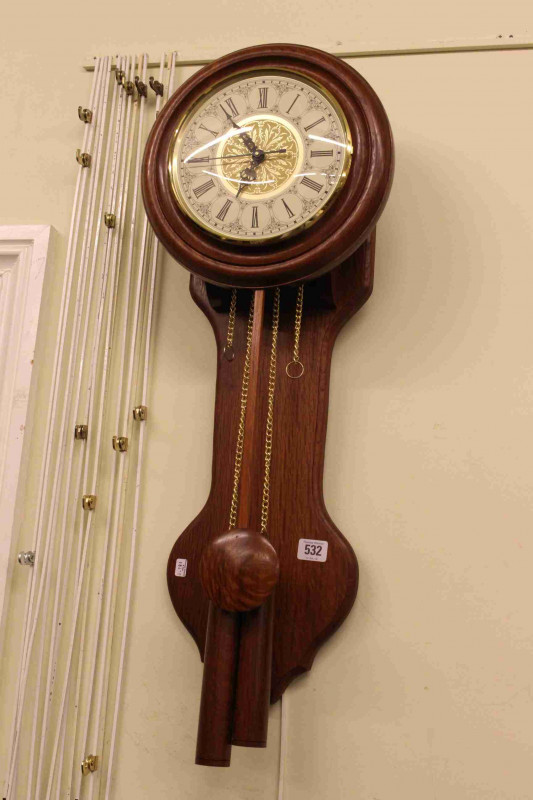 Modern double weight wall clock