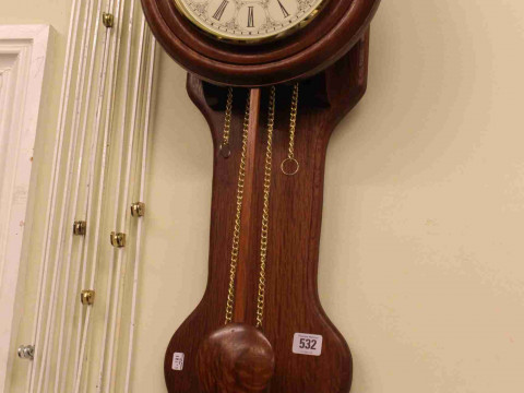Modern double weight wall clock
