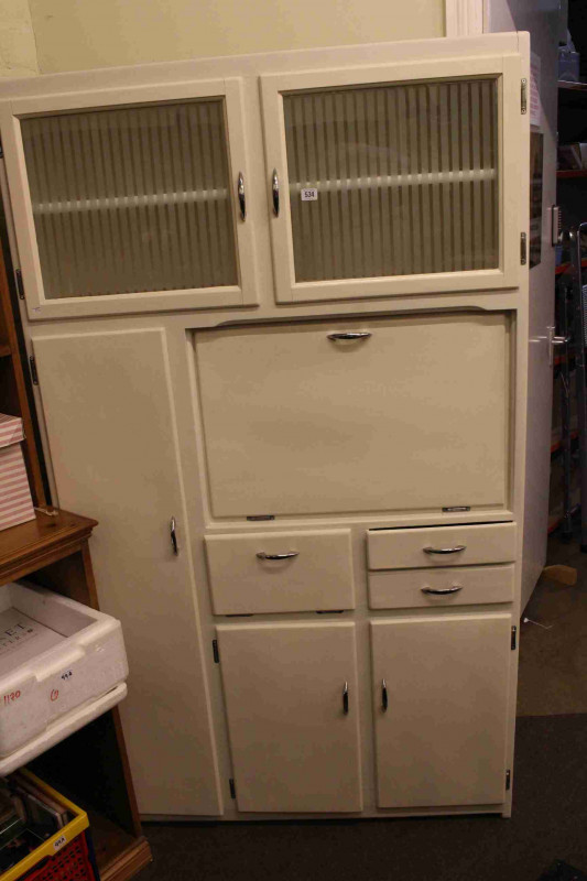 Vintage painted kitchen cabinet