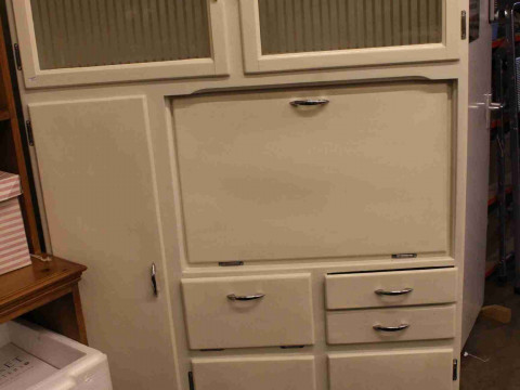 Vintage painted kitchen cabinet