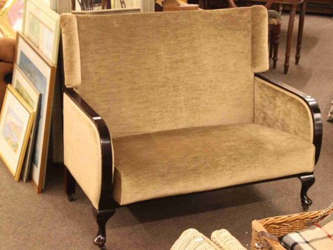 1930's Art Deco two seater settee on cabriole legs