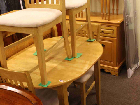 Modern two door sideboard and similar nest of three tables, oval extending...