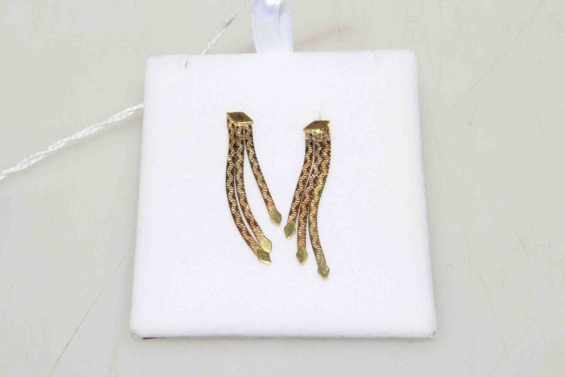 Pair 18 carat yellow gold tassel earrings