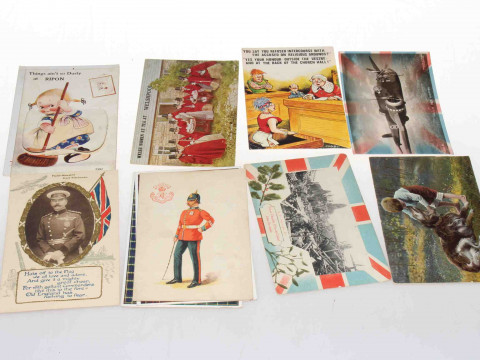 Collection of mainly military postcards