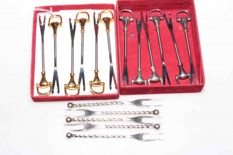 Collection of Gucci and WMF cocktail forks