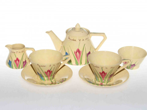 Goss crocus tea service for two
