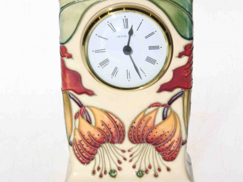 Moorcroft clock with box