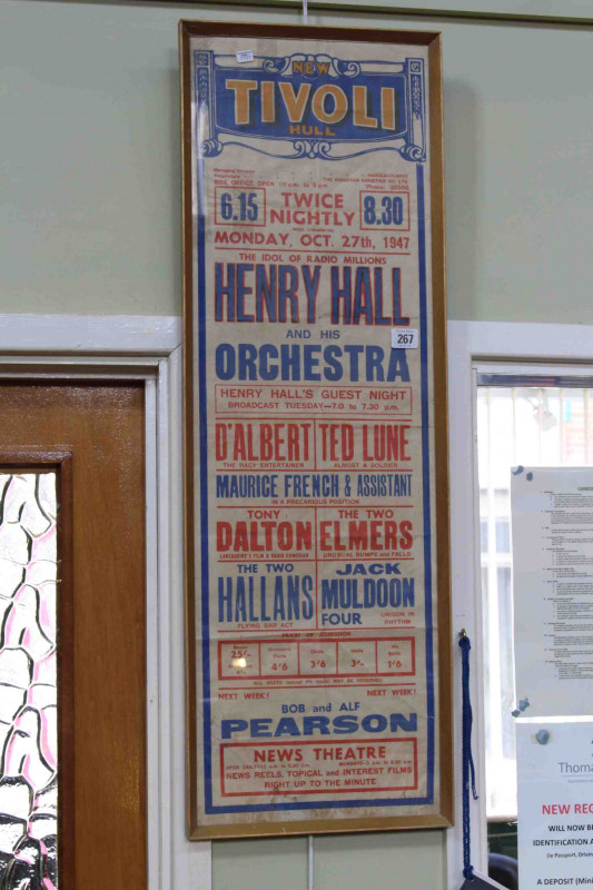New Tivoli, Hull, framed 1947 theatre poster