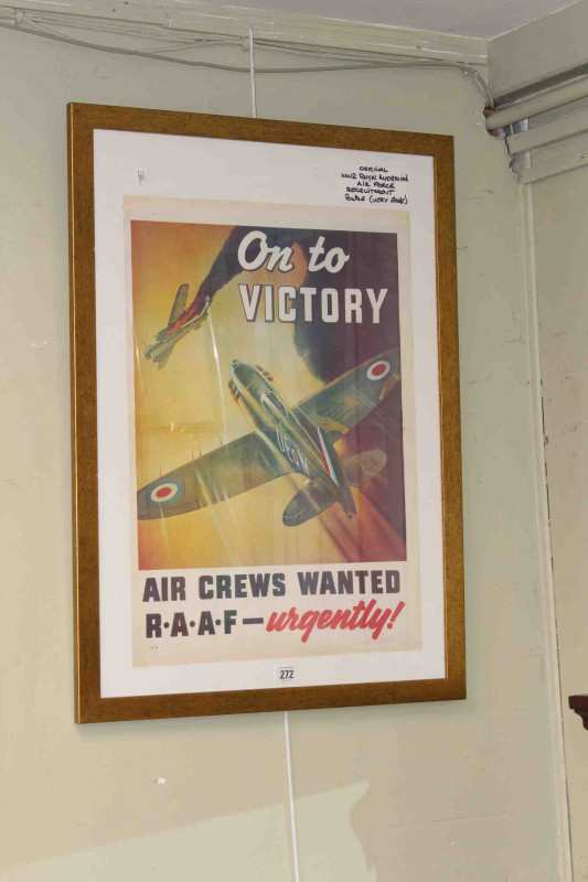 Royal Australian Air Force recruitment poster, in gilt glazed frame
