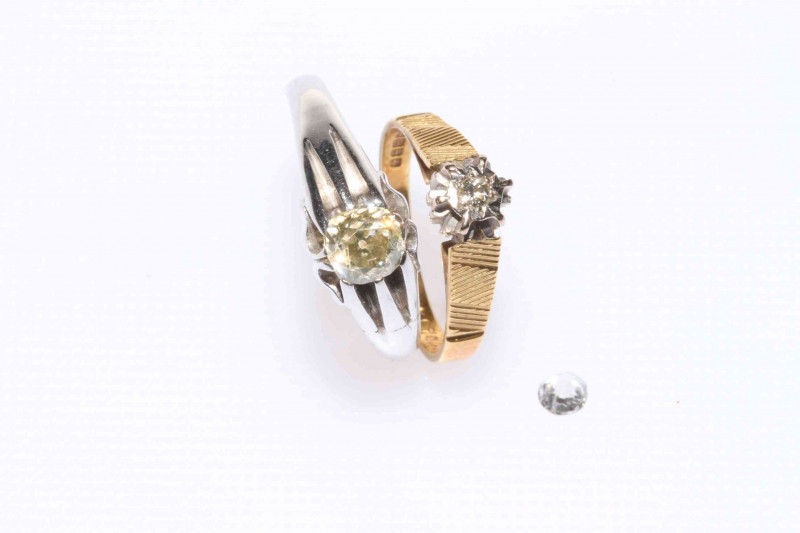 Two diamond rings and one loose diamond