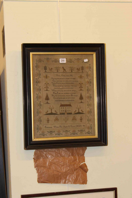 1829 sampler, Elizabeth White Pitt