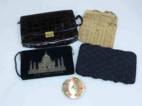 Four Vintage Ladies Evening Bags and Compact