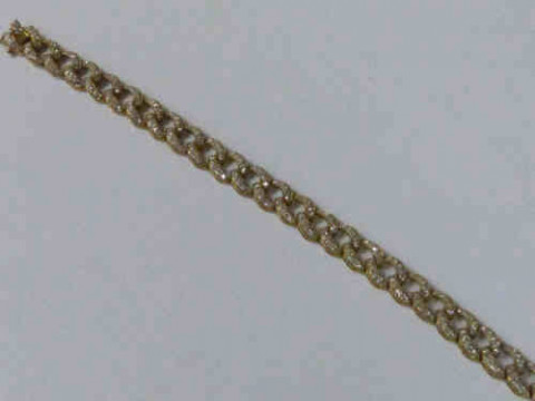 Diamond Bracelet with a 9ct Yellow Gold Strap