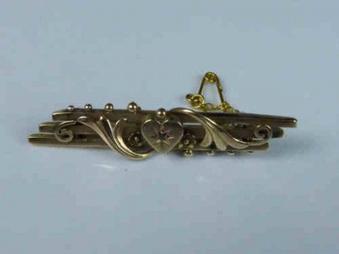 Late Victorian 9ct Yellow Gold Brooch, 3 Grams