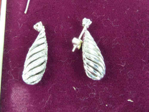 Pair of Diamond Pear Drop Earrings