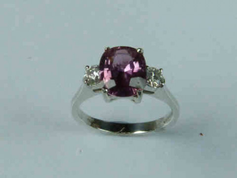 Pink Sapphire and Diamond Ring, the Sapphire Estimated to Weigh 3.10 Carats...