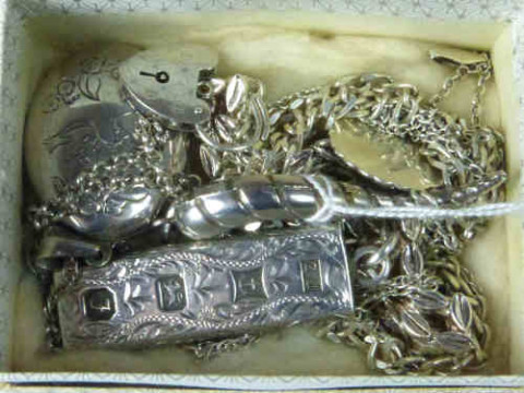 Box of Silver Jewellery