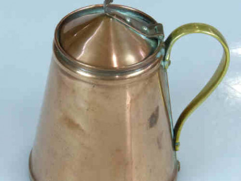 W.A.S. Benson Copper Flask with Brass Handle