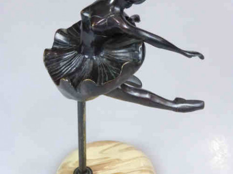 Patinated Metal Figure of a Ballerina